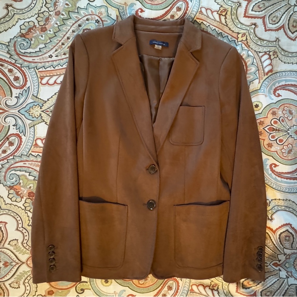 Tommy Hilfiger Medium Brown Faux Suede Women’s Blazer